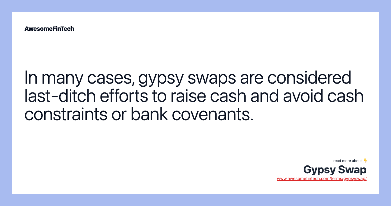 Gypsy Swap AwesomeFinTech Blog