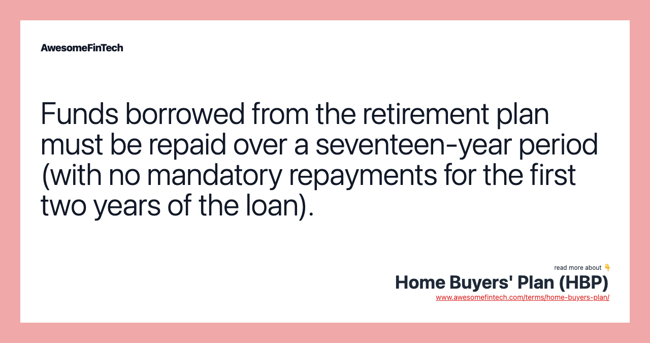 Funds borrowed from the retirement plan must be repaid over a seventeen-year period (with no mandatory repayments for the first two years of the loan).