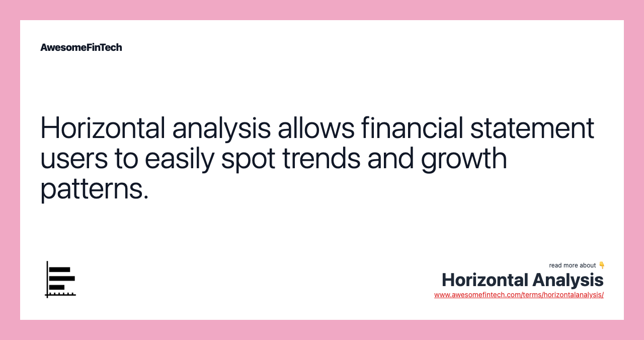 Horizontal analysis allows financial statement users to easily spot trends and growth patterns.