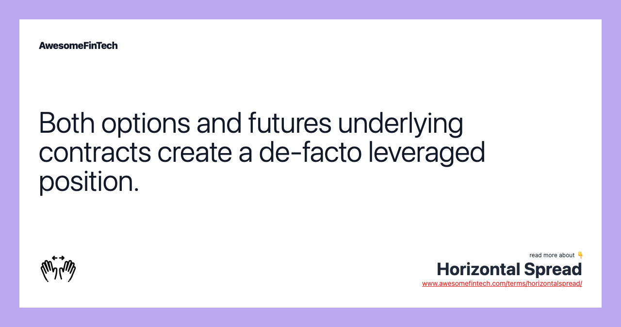 Both options and futures underlying contracts create a de-facto leveraged position.