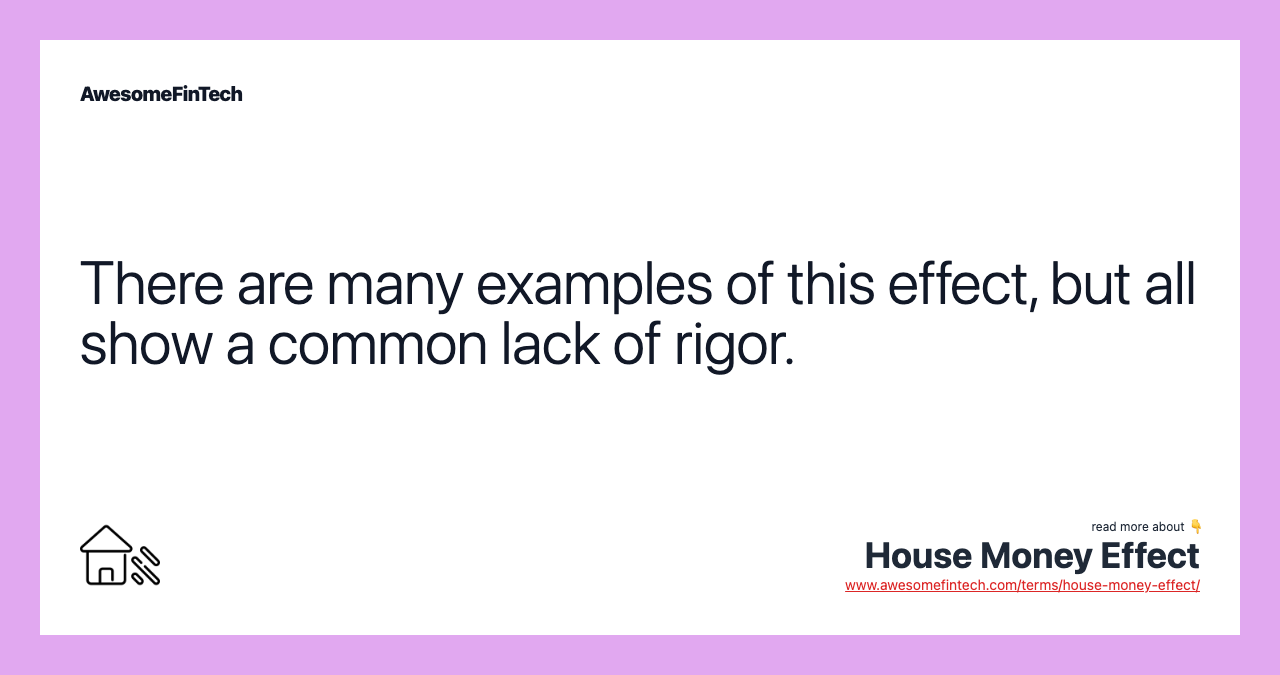 There are many examples of this effect, but all show a common lack of rigor.