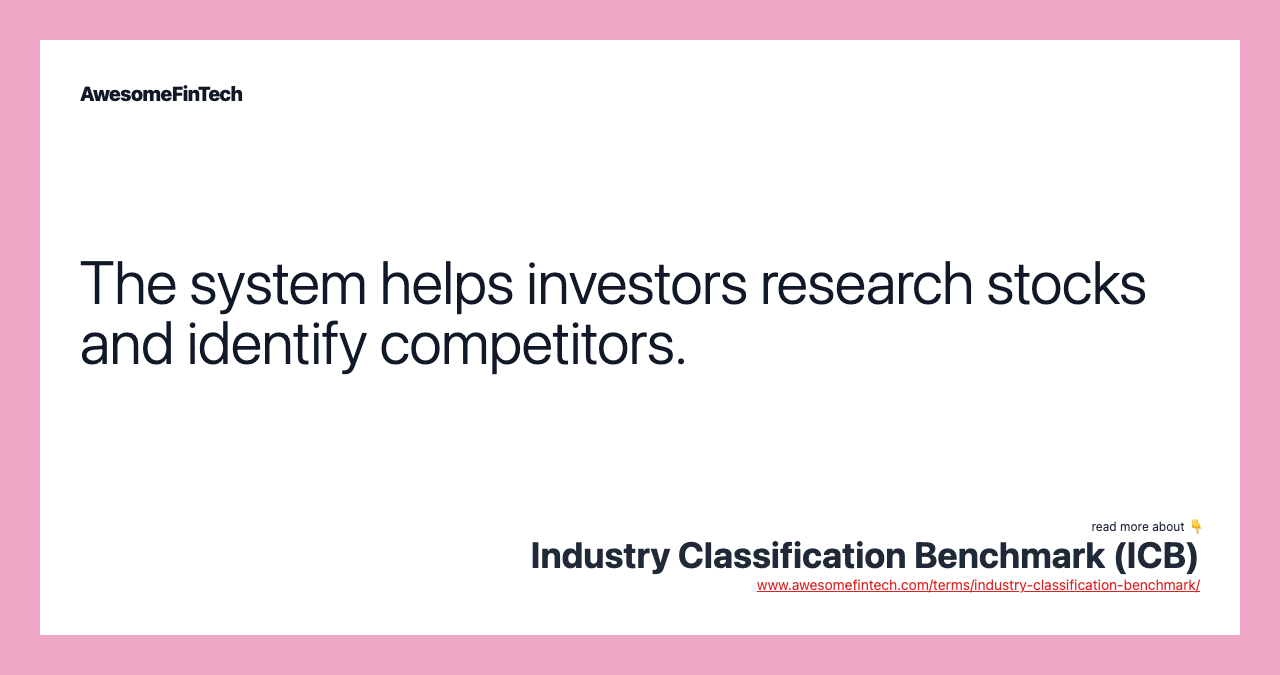 The system helps investors research stocks and identify competitors.