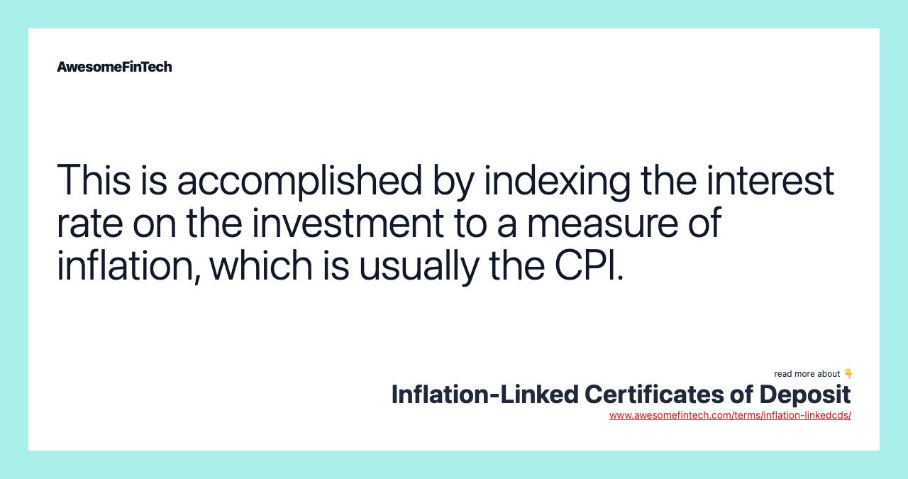 InflationLinked Certificates of Deposit AwesomeFinTech Blog
