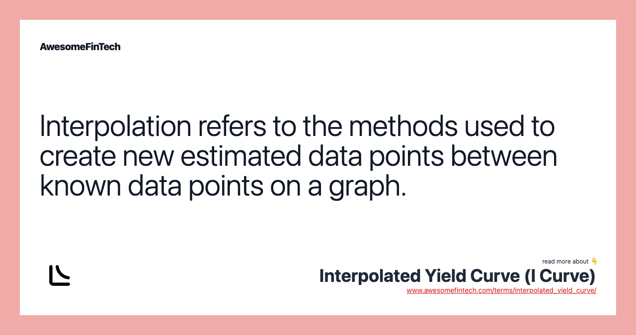 Interpolation refers to the methods used to create new estimated data points between known data points on a graph.