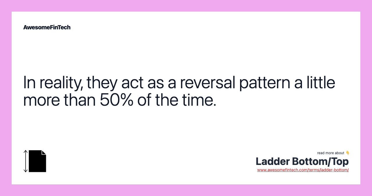 In reality, they act as a reversal pattern a little more than 50% of the time.