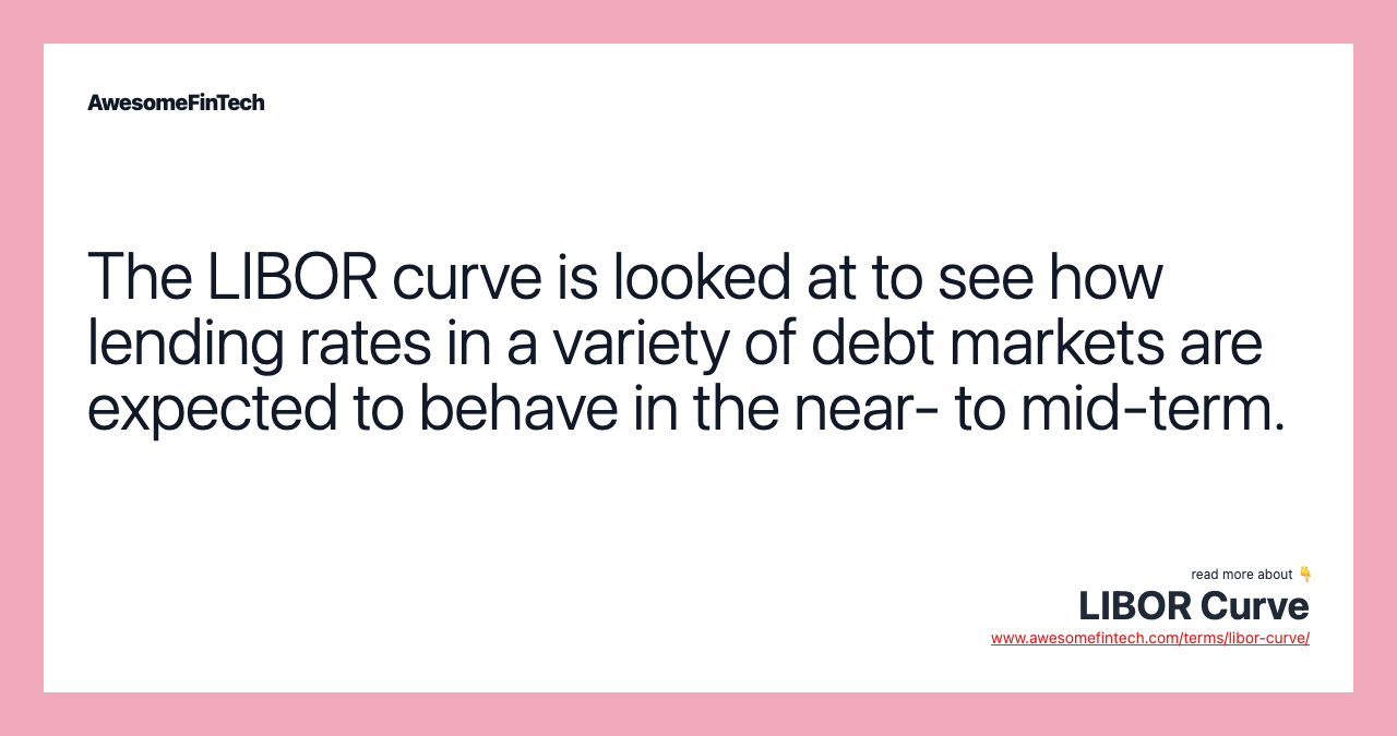 The LIBOR curve is looked at to see how lending rates in a variety of debt markets are expected to behave in the near- to mid-term.