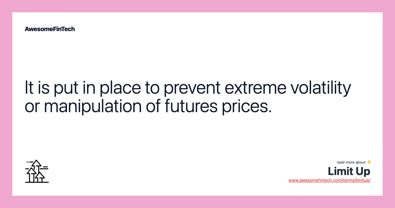 It is put in place to prevent extreme volatility or manipulation of futures prices.