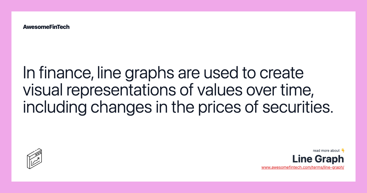 In finance, line graphs are used to create visual representations of values over time, including changes in the prices of securities.