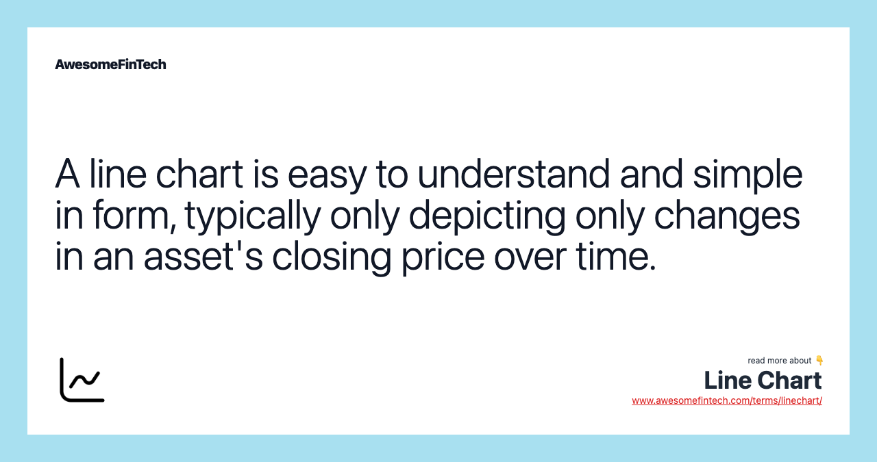 A line chart is easy to understand and simple in form, typically only depicting only changes in an asset's closing price over time.