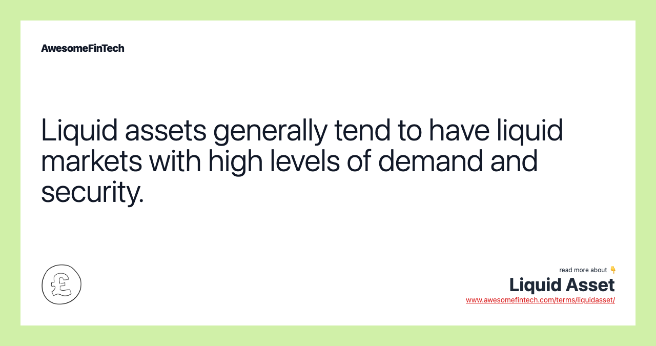 Liquid Asset  AwesomeFinTech Blog