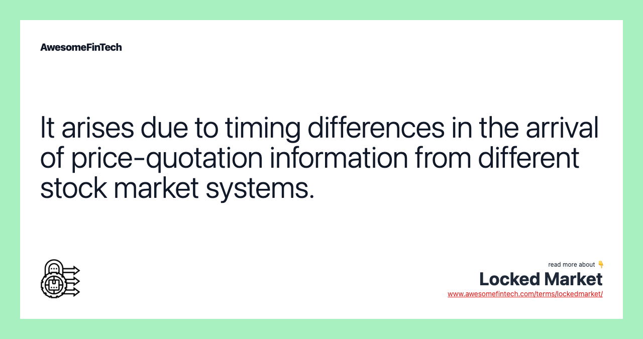 It arises due to timing differences in the arrival of price-quotation information from different stock market systems.