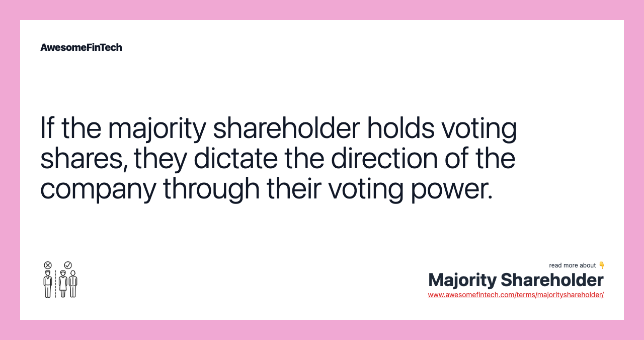 If the majority shareholder holds voting shares, they dictate the direction of the company through their voting power.
