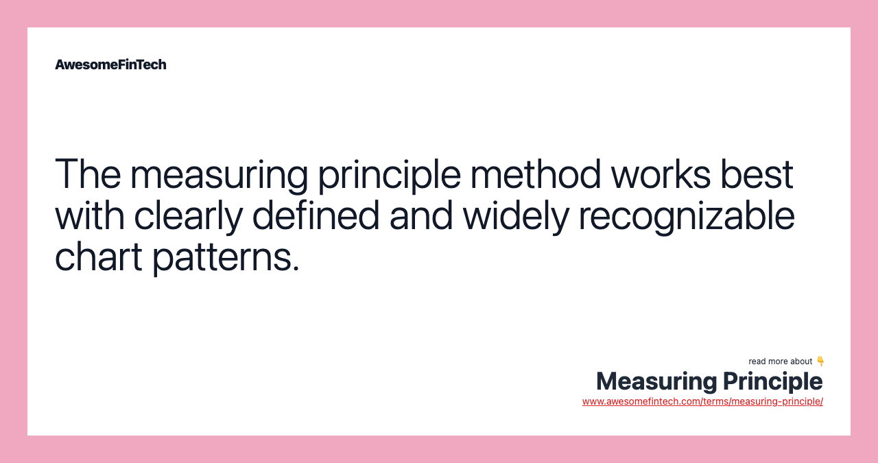 The measuring principle method works best with clearly defined and widely recognizable chart patterns.