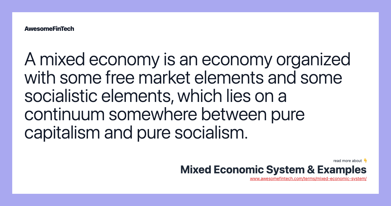 Mixed Economic System Characteristics Examples Pros Cons 44 OFF