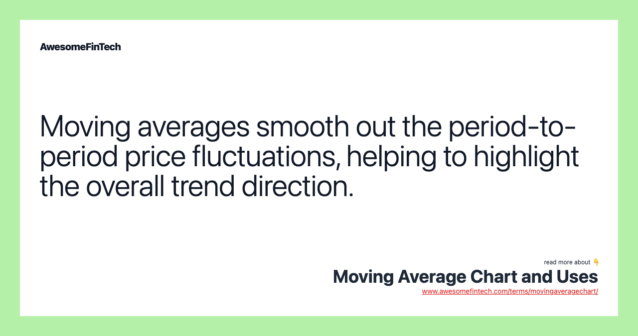 Moving averages smooth out the period-to-period price fluctuations, helping to highlight the overall trend direction.
