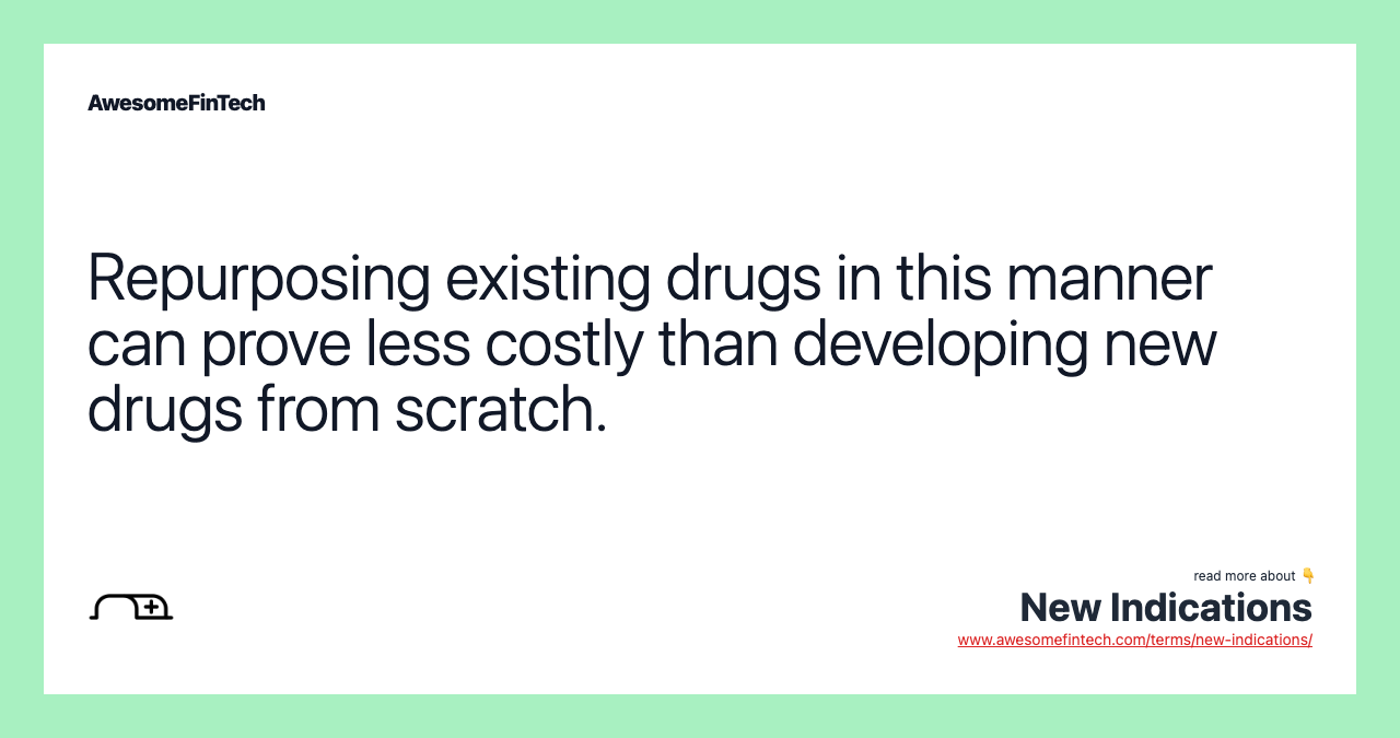 Repurposing existing drugs in this manner can prove less costly than developing new drugs from scratch.