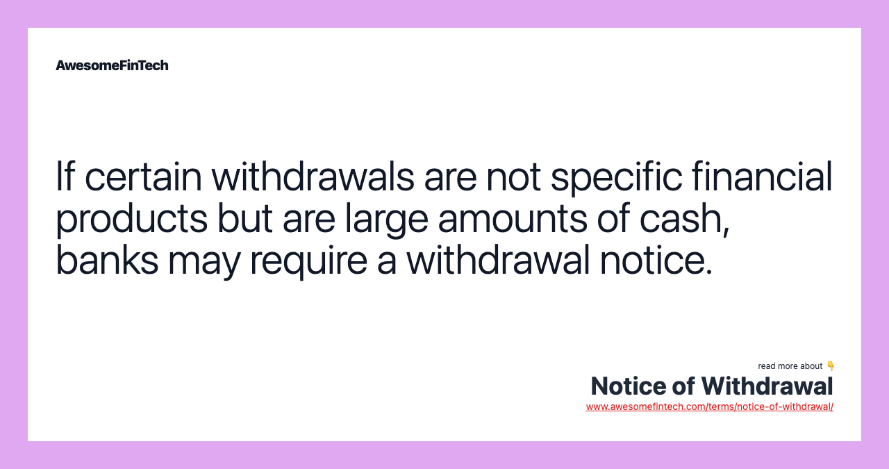 Notice of Withdrawal AwesomeFinTech Blog