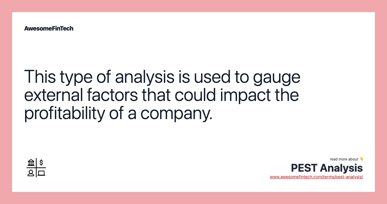 This type of analysis is used to gauge external factors that could impact the profitability of a company.