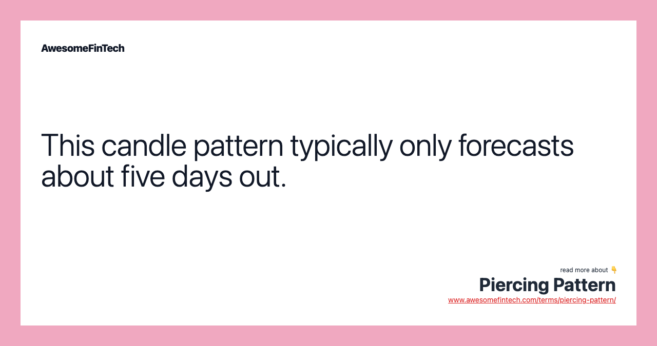 This candle pattern typically only forecasts about five days out.
