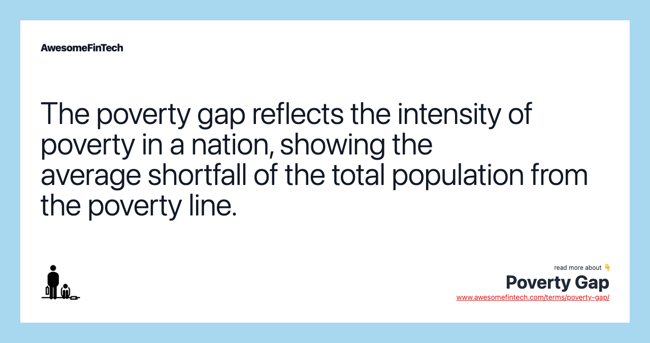 The poverty gap reflects the intensity of poverty in a nation, showing the average shortfall of the total population from the poverty line.
