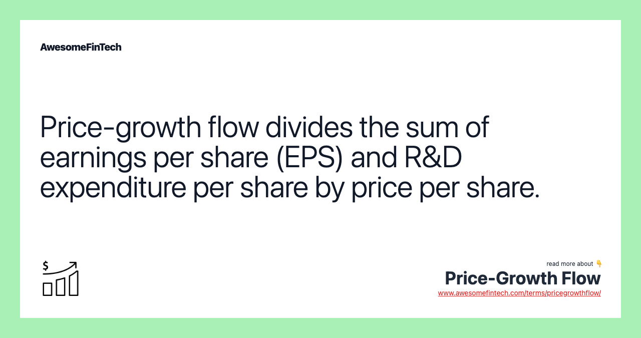 Price-growth flow divides the sum of earnings per share (EPS) and R&D expenditure per share by price per share.