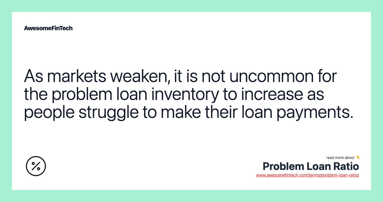 Problem Loan Ratio AwesomeFinTech Blog