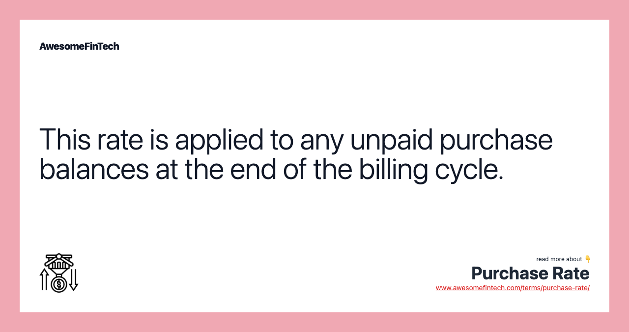 This rate is applied to any unpaid purchase balances at the end of the billing cycle.