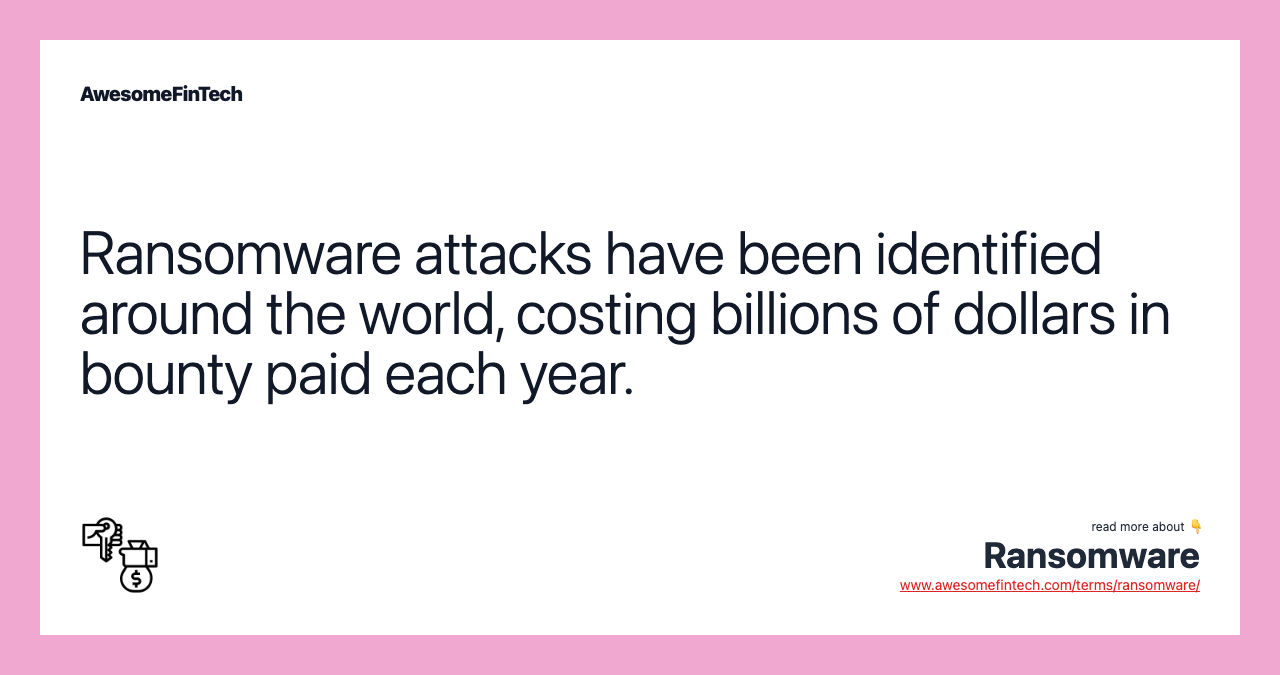 Ransomware attacks have been identified around the world, costing billions of dollars in bounty paid each year.