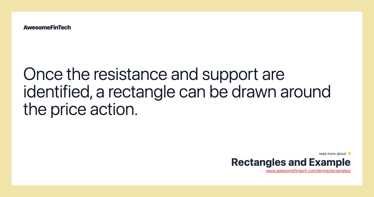 Once the resistance and support are identified, a rectangle can be drawn around the price action.