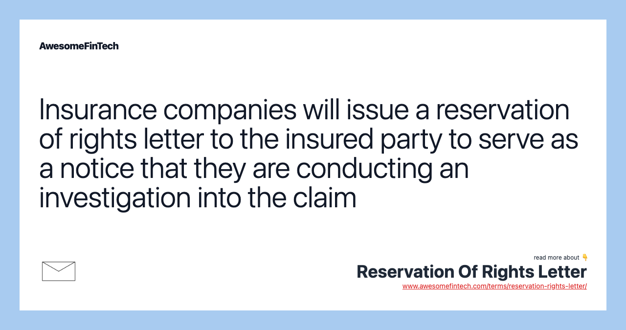 Reservation Of Rights Letter AwesomeFinTech Blog