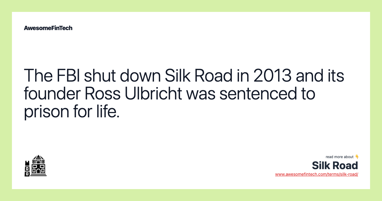 The FBI shut down Silk Road in 2013 and its founder Ross Ulbricht was sentenced to prison for life.