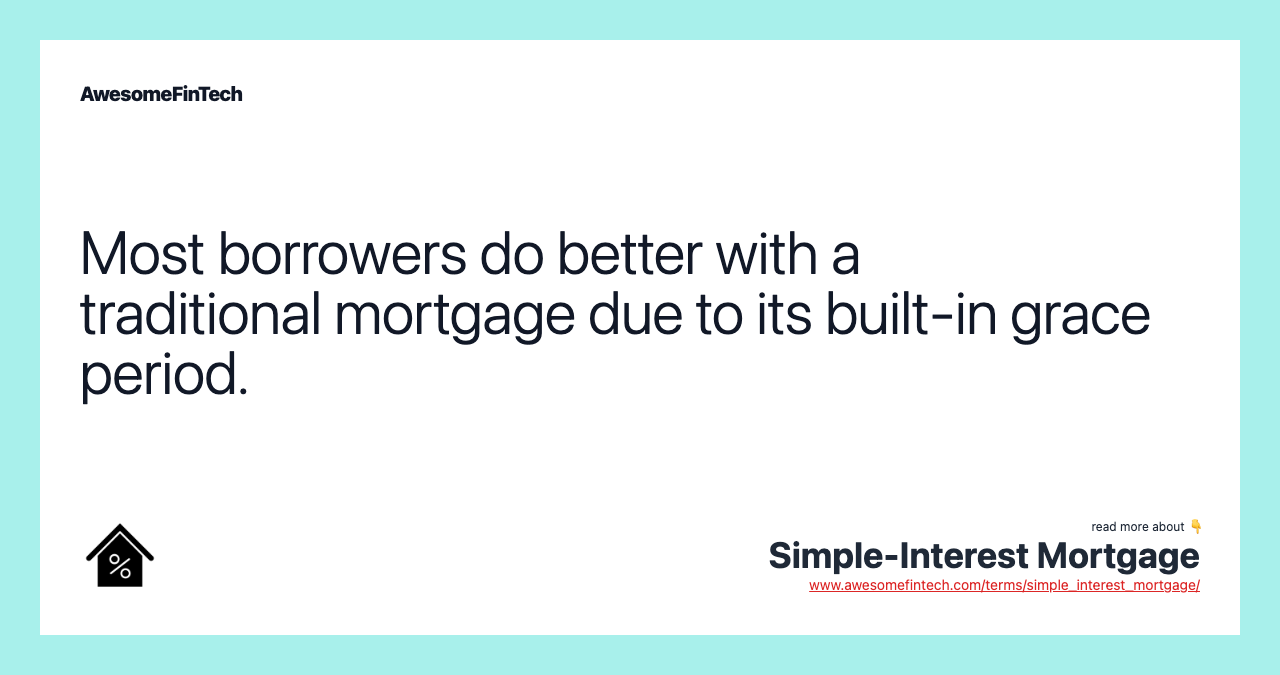 Most borrowers do better with a traditional mortgage due to its built-in grace period.