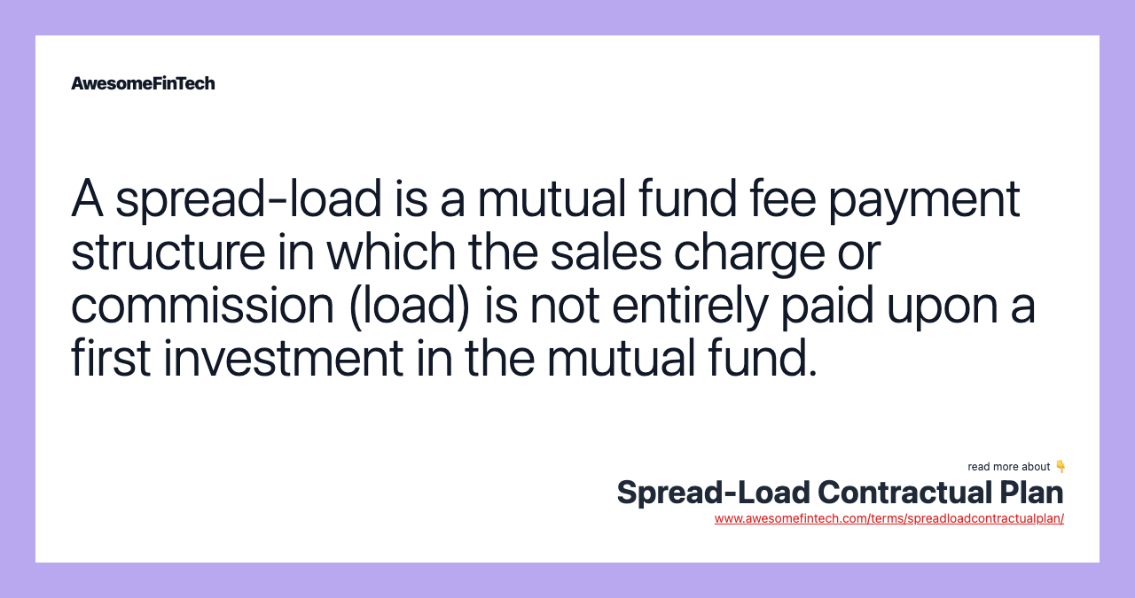 SpreadLoad Contractual Plan AwesomeFinTech Blog