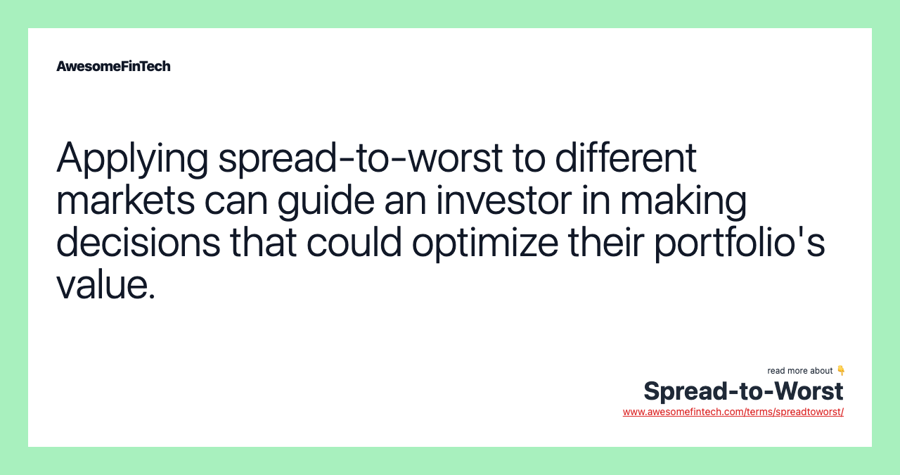 SpreadtoWorst AwesomeFinTech Blog