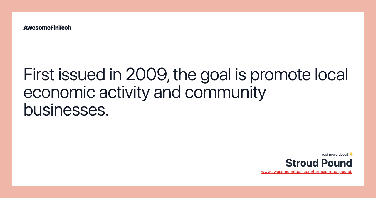 First issued in 2009, the goal is promote local economic activity and community businesses.