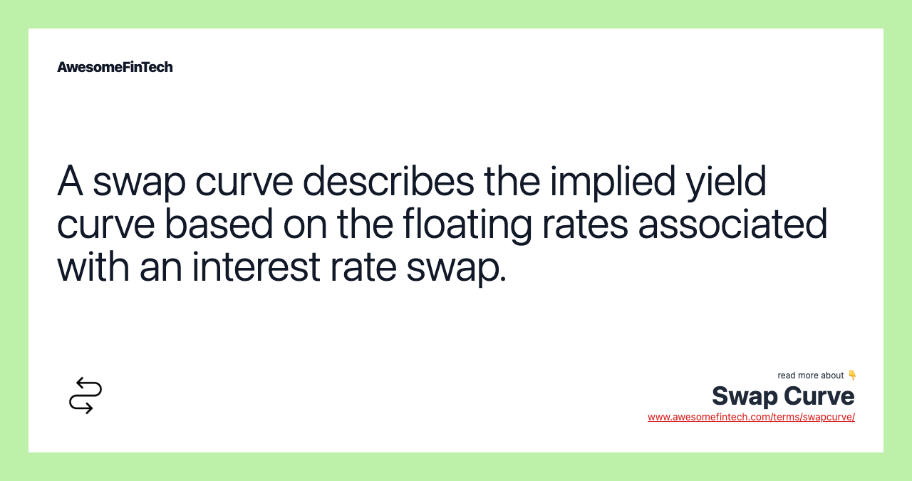 A swap curve describes the implied yield curve based on the floating rates associated with an interest rate swap.