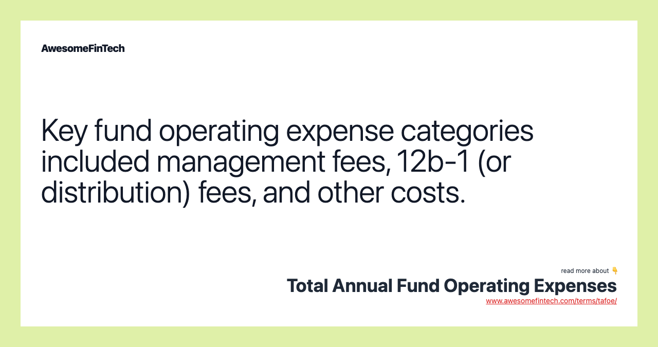 Key fund operating expense categories included management fees, 12b-1 (or distribution) fees, and other costs.