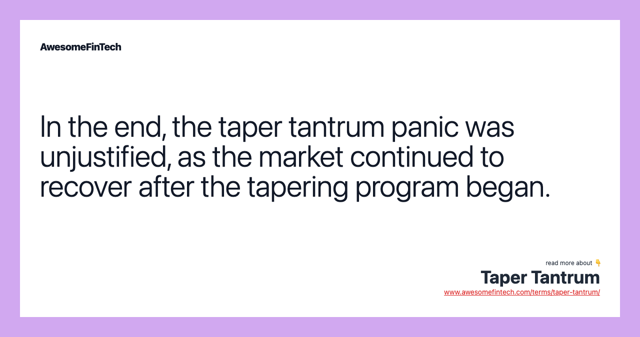 Taper Tantrum AwesomeFinTech Blog