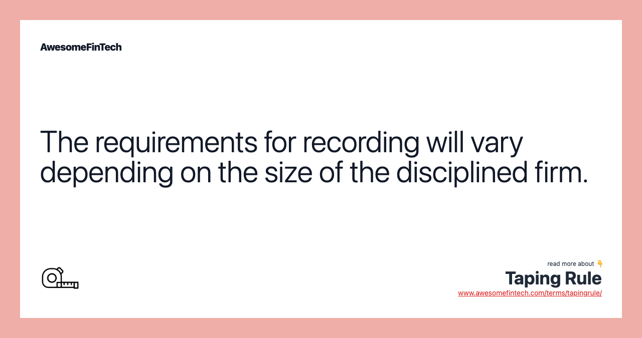 Taping Rule AwesomeFinTech Blog