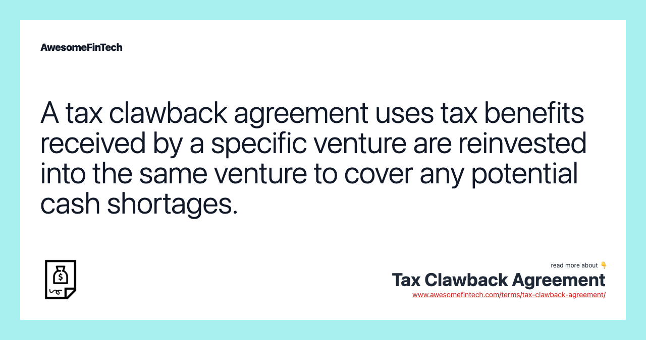 Tax Clawback Agreement AwesomeFinTech Blog