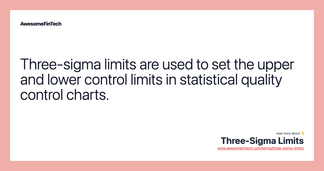 Three-sigma limits are used to set the upper and lower control limits in statistical quality control charts.