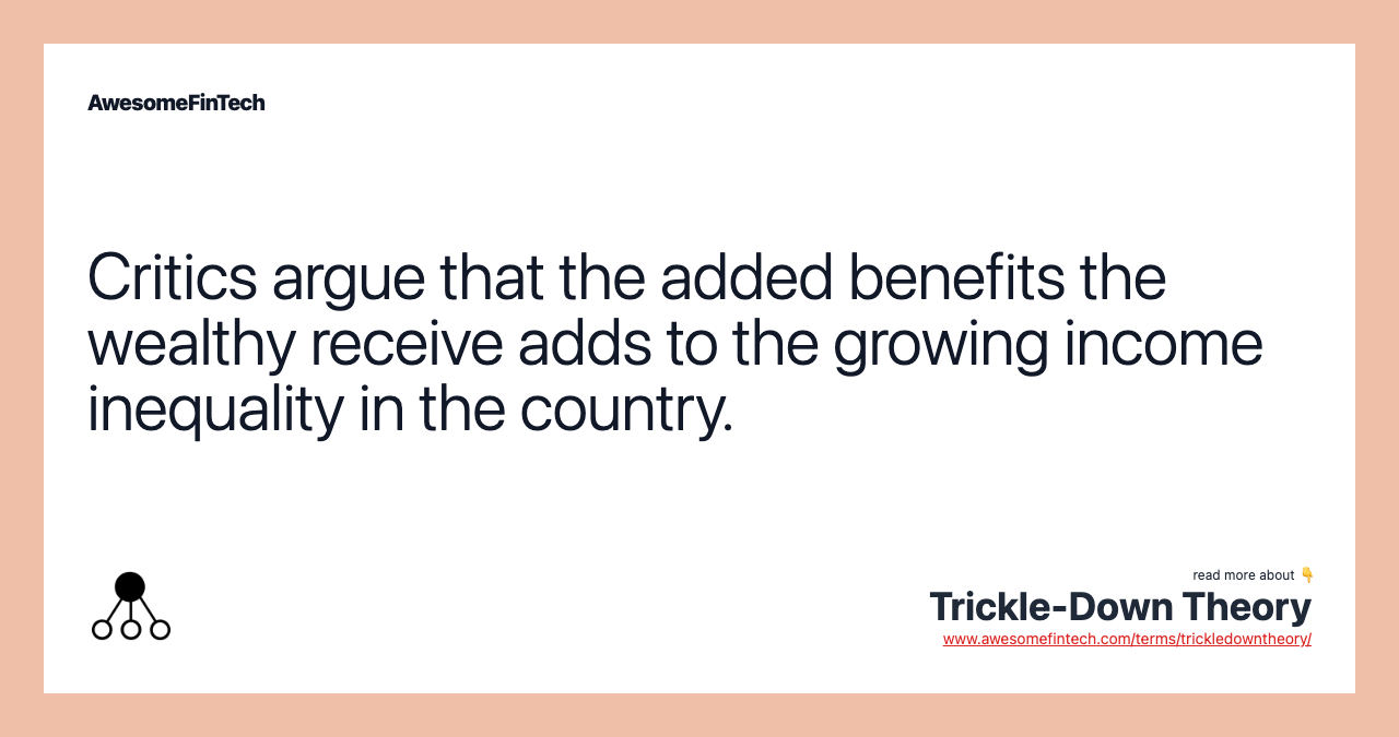 Critics argue that the added benefits the wealthy receive adds to the growing income inequality in the country.