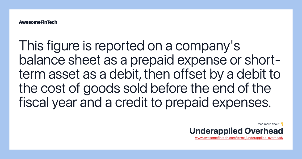 This figure is reported on a company's balance sheet as a prepaid expense or short-term asset as a debit, then offset by a debit to the cost of goods sold before the end of the fiscal year and a credit to prepaid expenses.