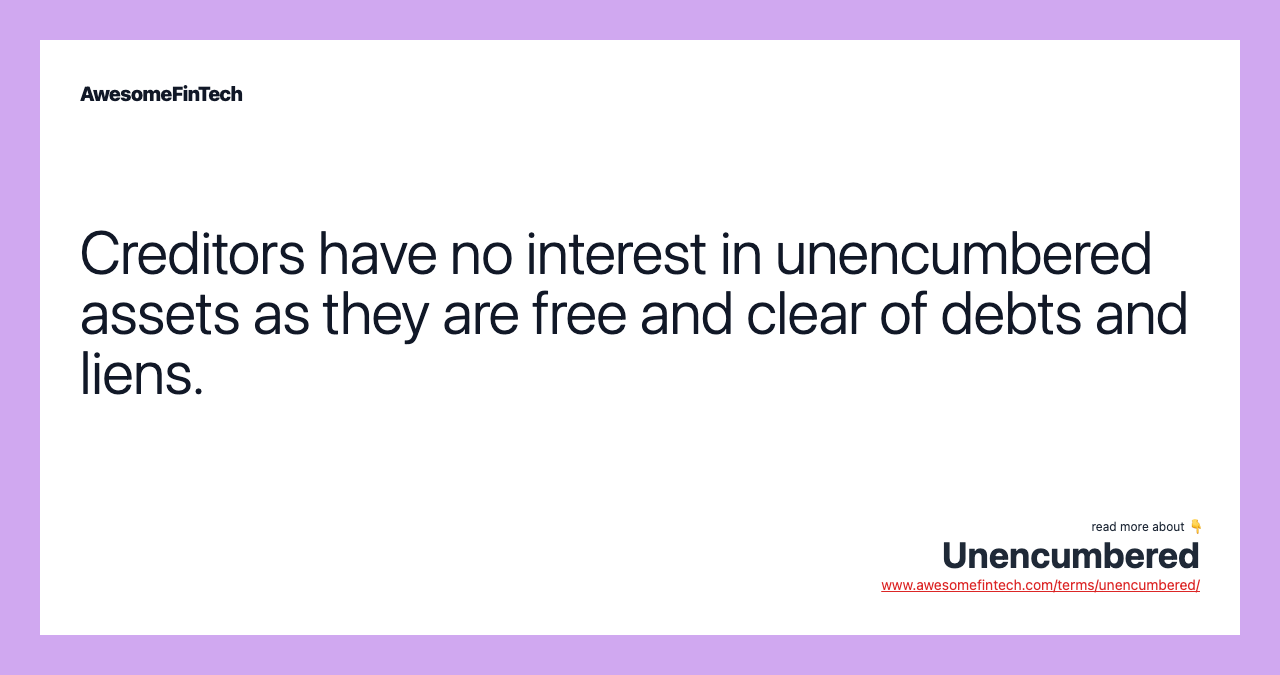 Encumbrance | AwesomeFinTech Blog