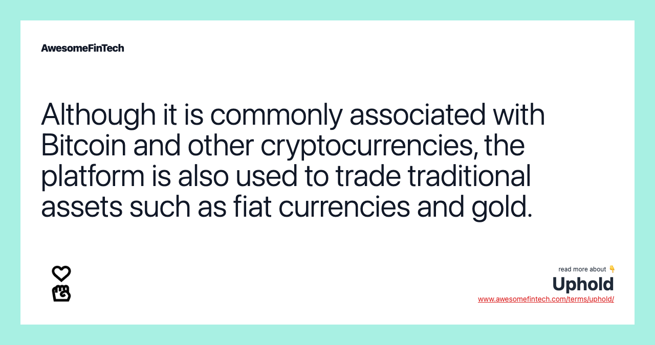 Although it is commonly associated with Bitcoin and other cryptocurrencies, the platform is also used to trade traditional assets such as fiat currencies and gold.