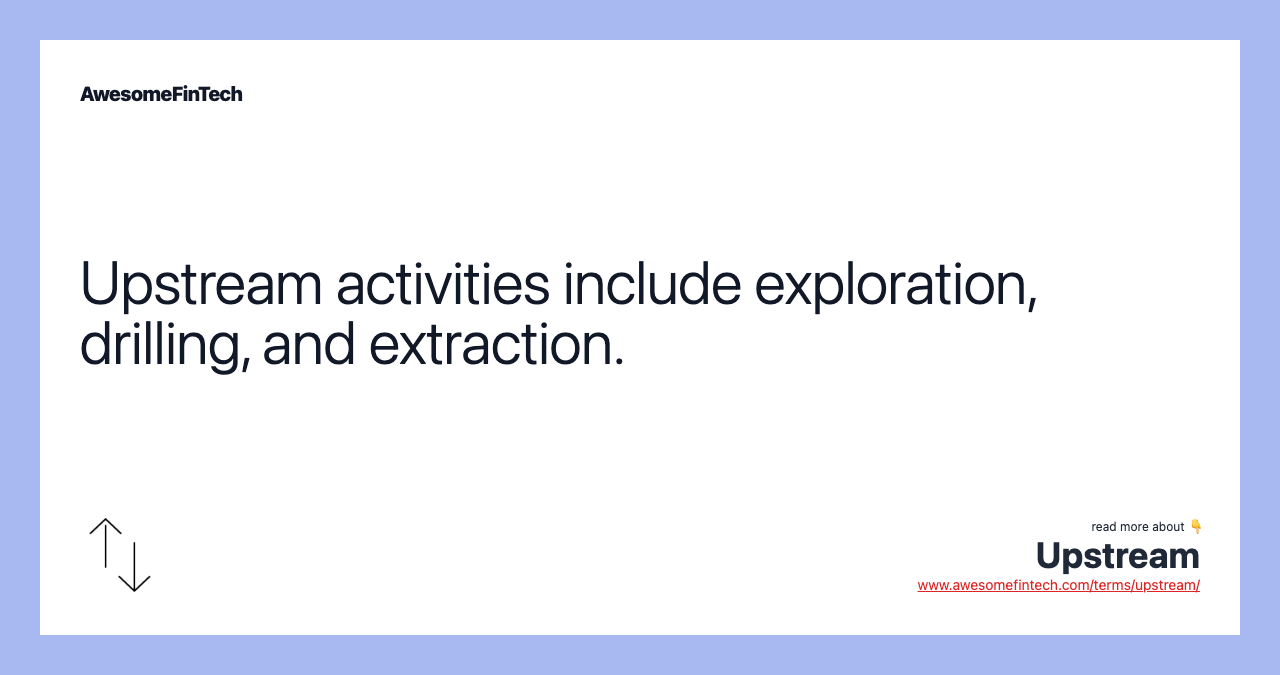 Upstream activities include exploration, drilling, and extraction.