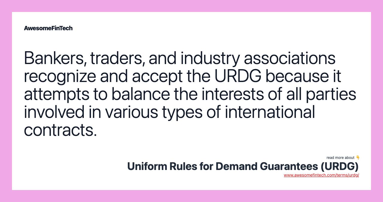 Uniform Rules For Demand Guarantees URDG AwesomeFinTech Blog uniform-rules-for-demand-guarantees-urdg-awesomefintech-blog