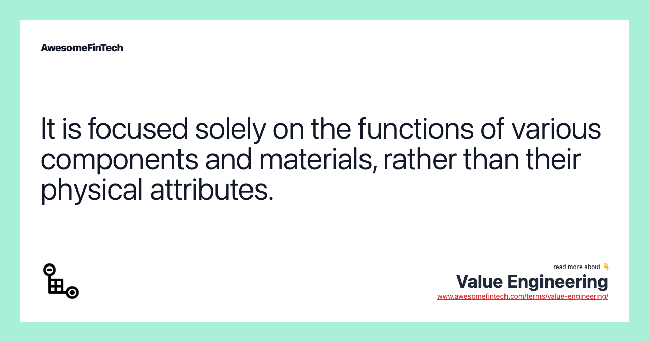 It is focused solely on the functions of various components and materials, rather than their physical attributes.