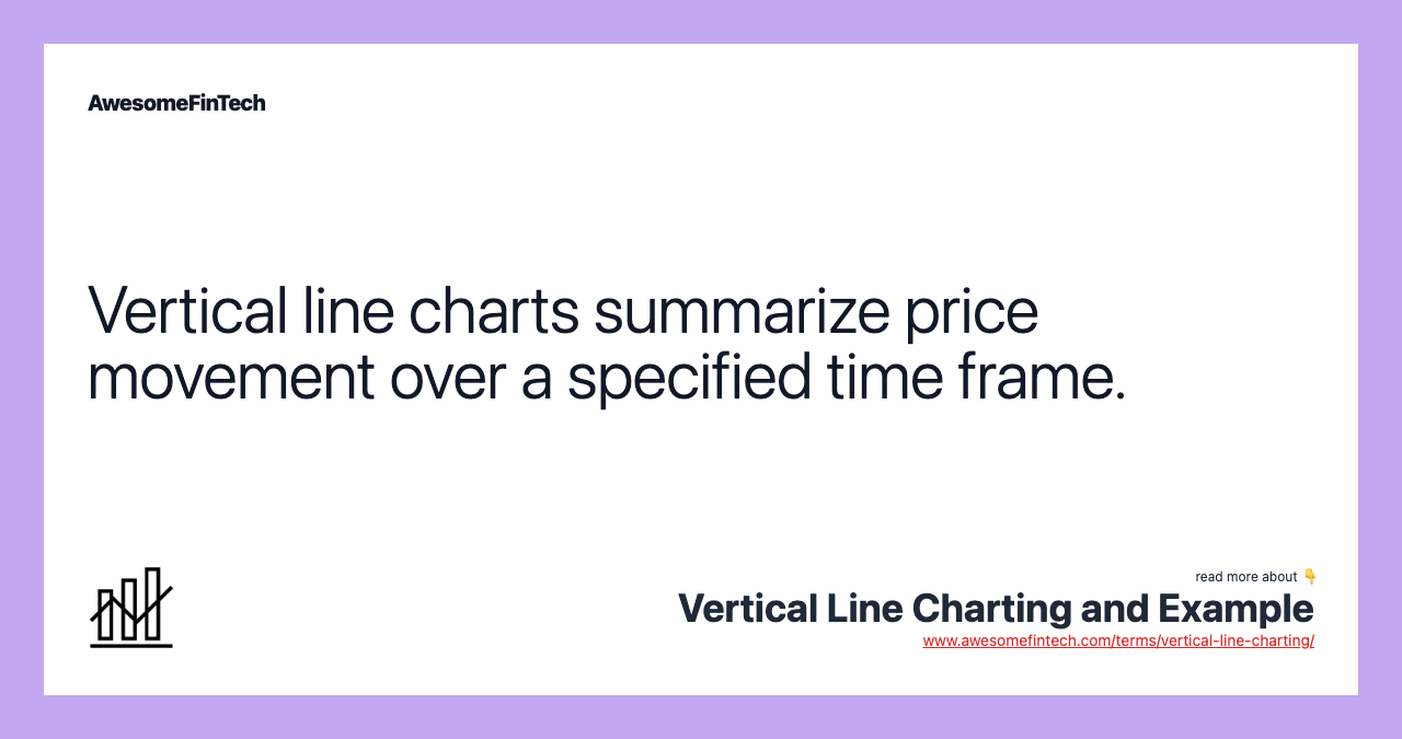 Vertical line charts summarize price movement over a specified time frame.