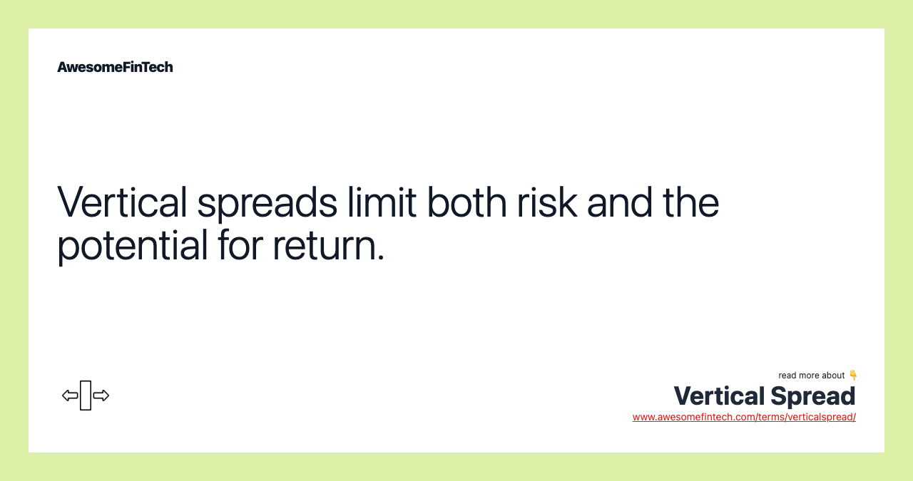 Vertical spreads limit both risk and the potential for return.